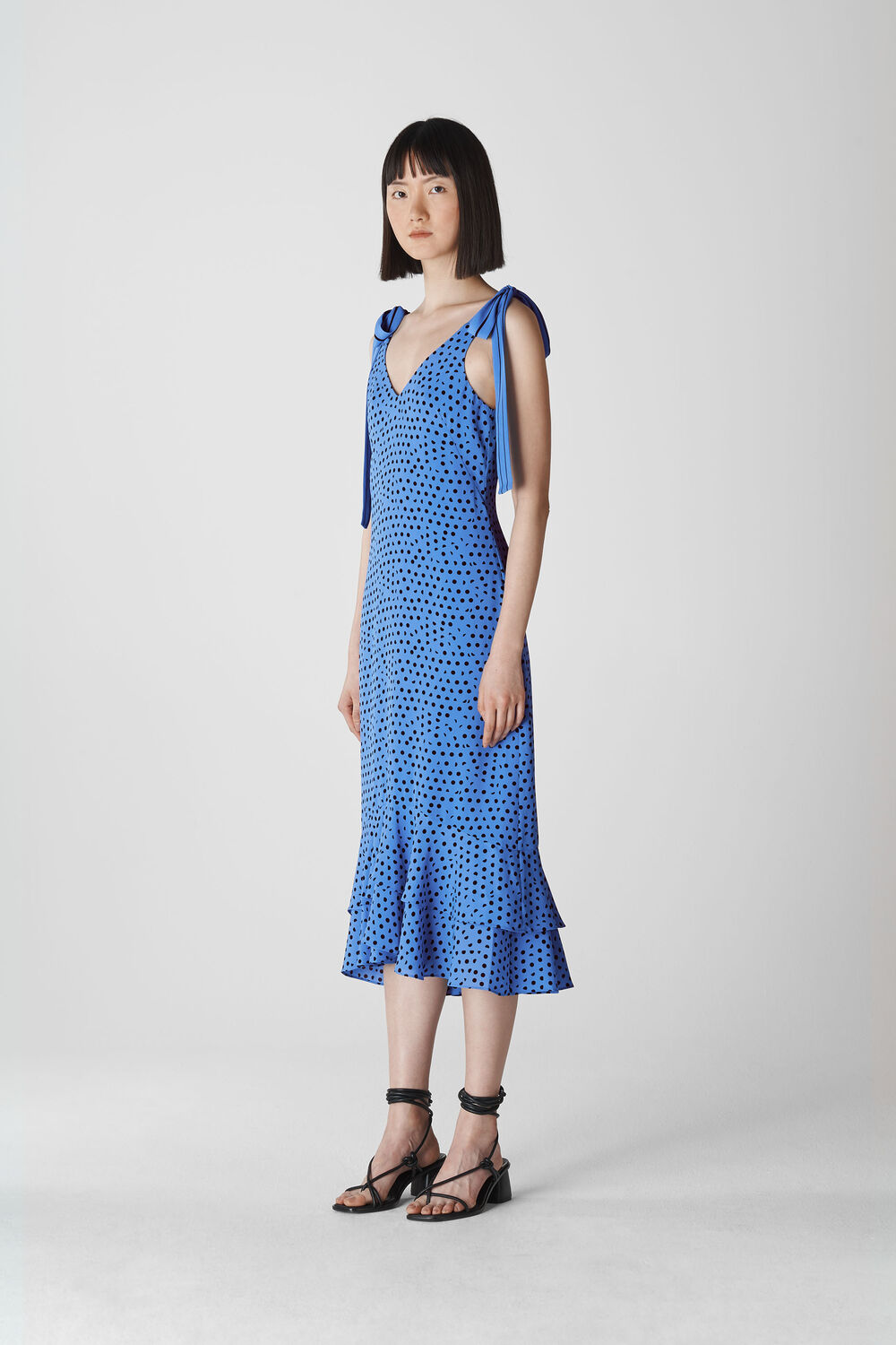 Lunar Spot Tie Shoulder Dress Blue/Multi