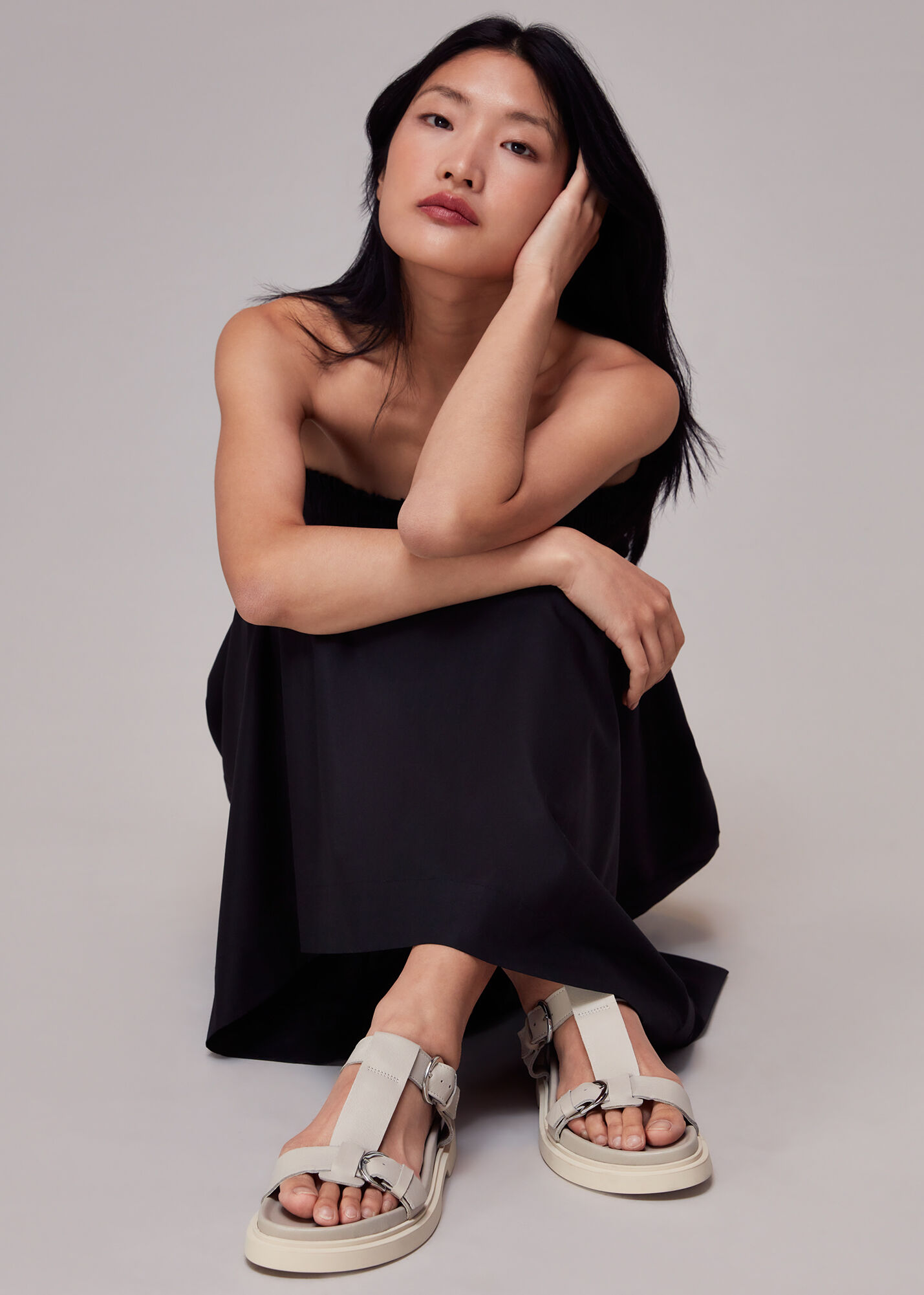 Neutral Porto Double Buckle Sandal