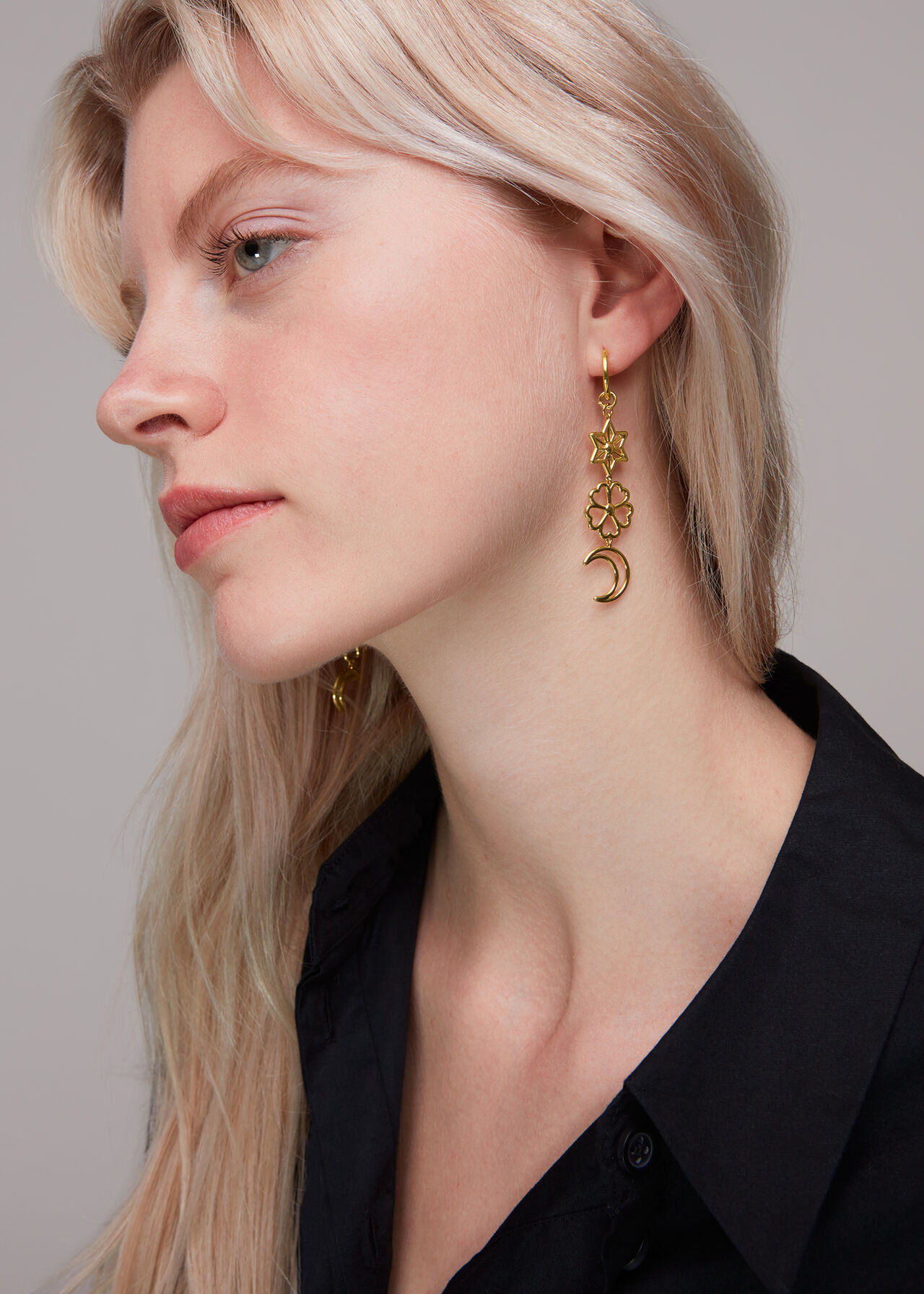 Moon Floral Earring