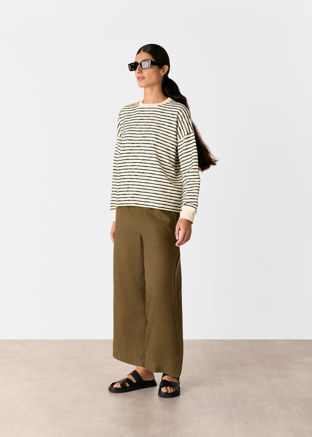 Textured Stripe Jersey Top