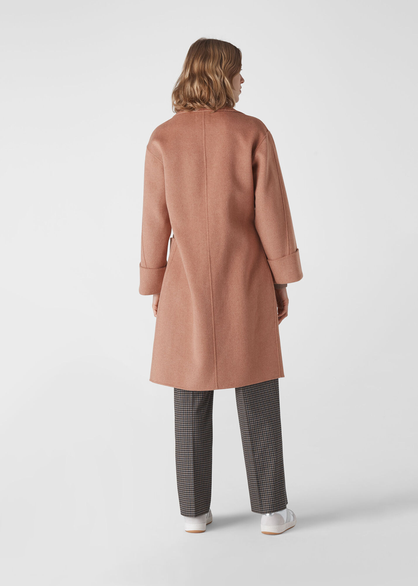 Pale Pink Double Faced Wool Wrap Coat WHISTLES Whistles UK