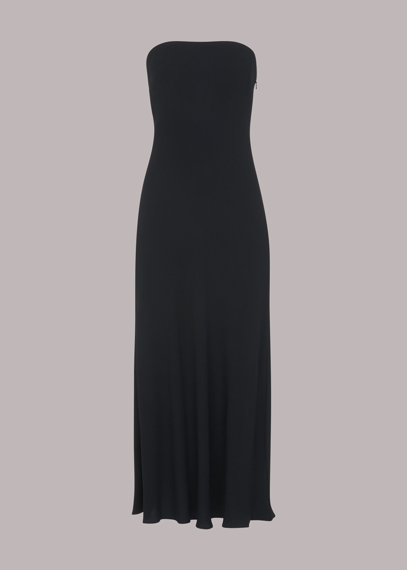 Black Bandeau Strapless Midi Dress WHISTLES