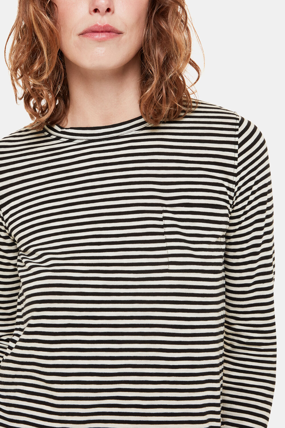 Fine Stripe Pocket Crew