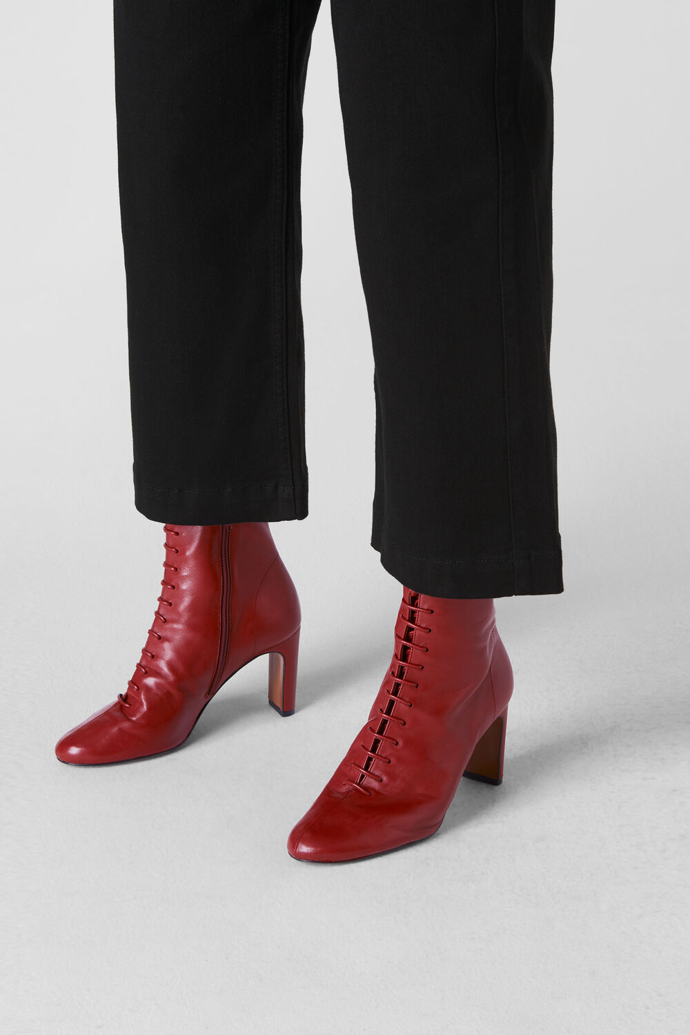 Dahlia Lace Up Boot Red