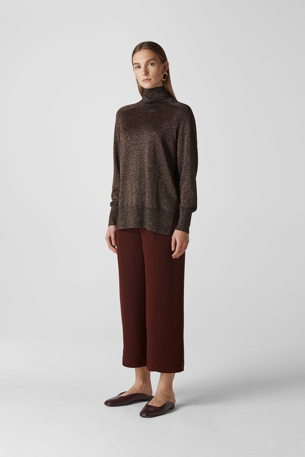 Sparkle Relaxed Polo Neck