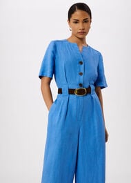 Petite Fiona Linen Button Jumpsuit