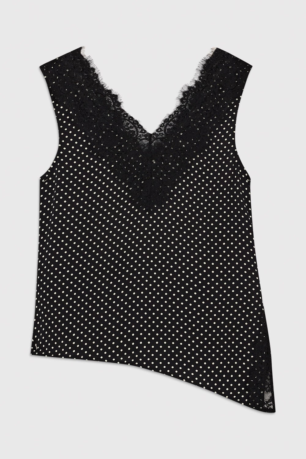 Mini Spot Lace Trim Top