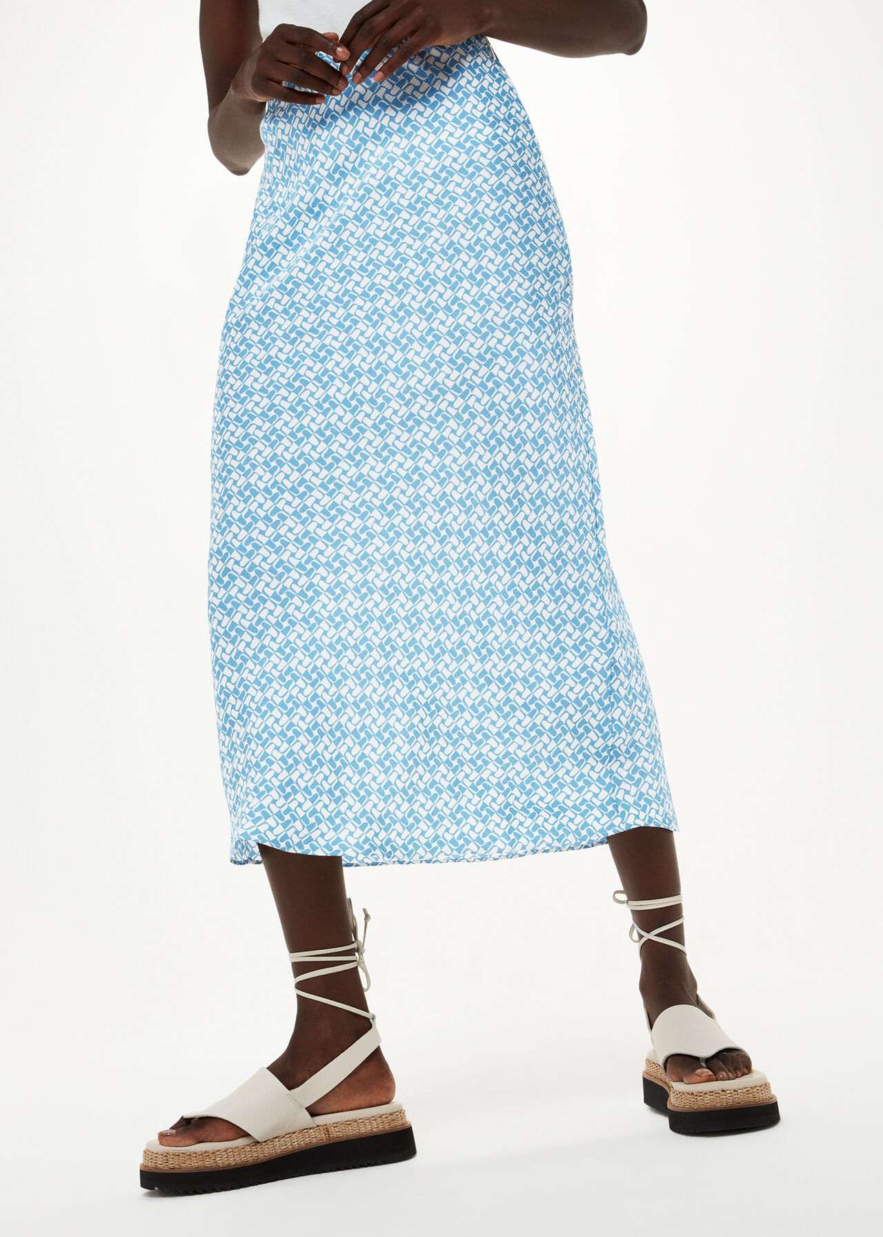 Two Tone Tile Bias Cut Skirt