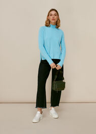 Funnel Neck Knit Pale Blue