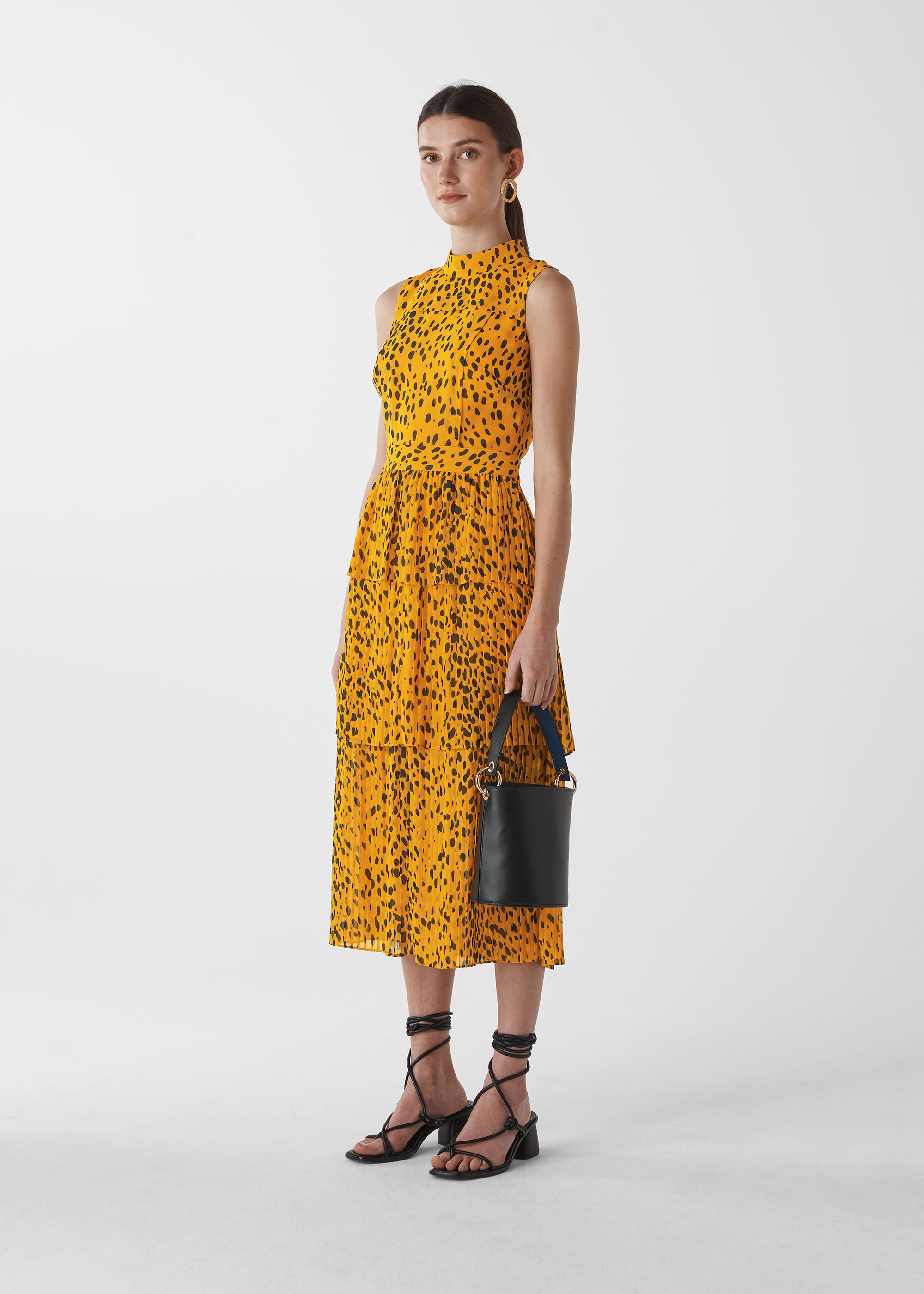 yellow animal print dress