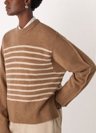 Wool Stripe Crew Neck Knit