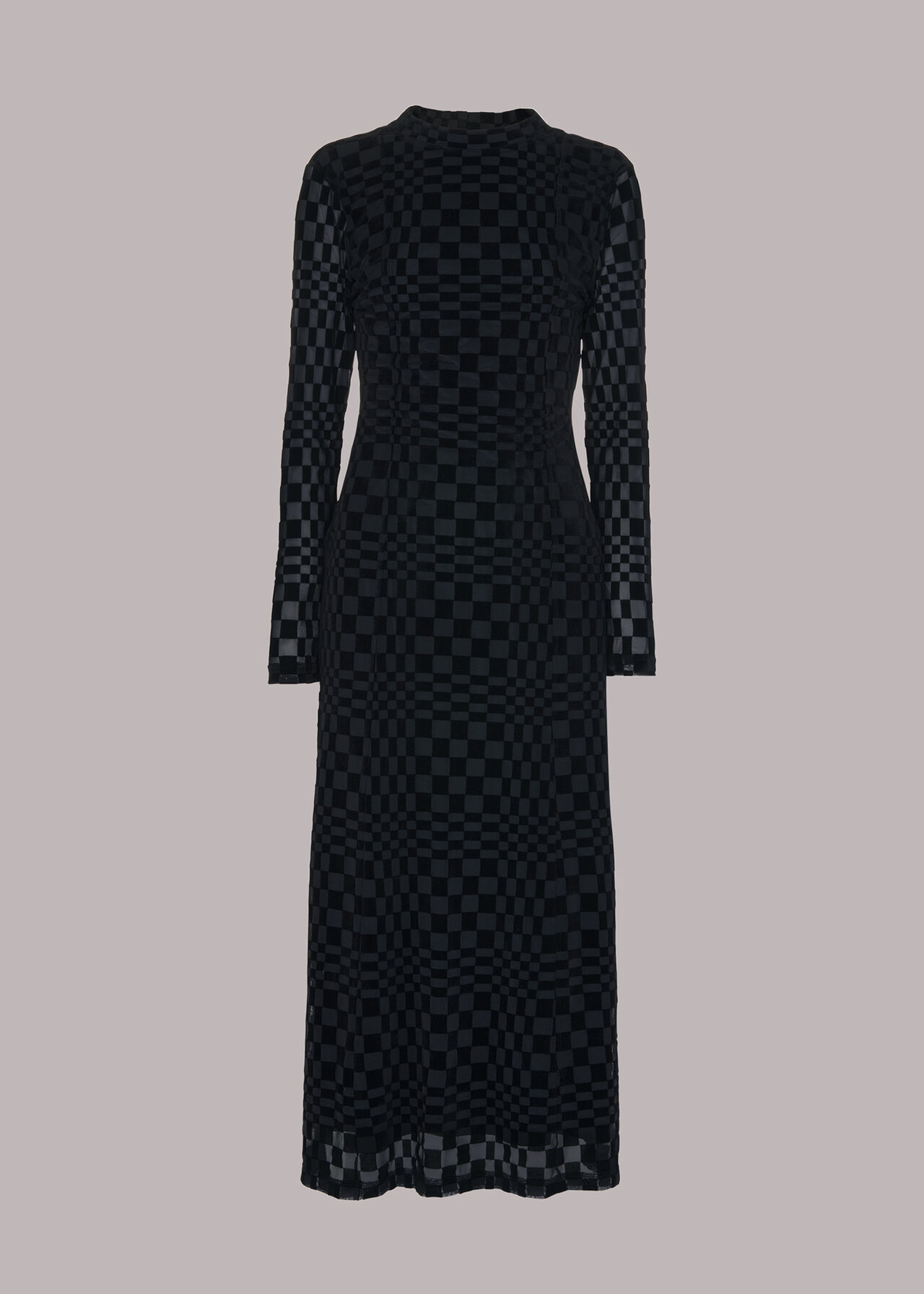 Illusion Checked Mesh Dress