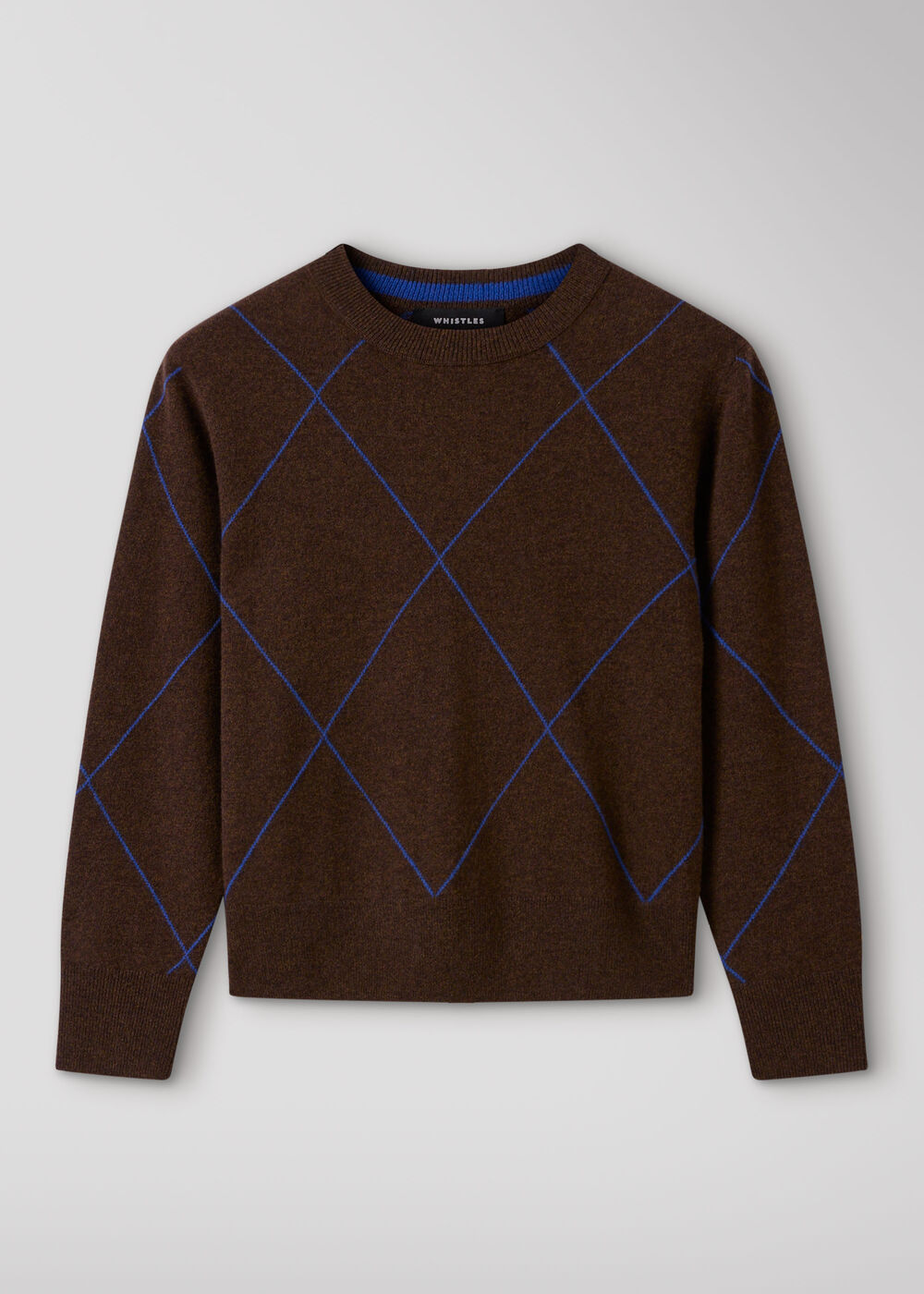 Wool Contrast Diamond Knit