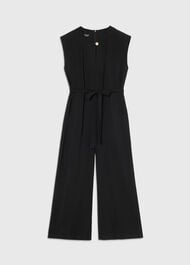 Button Detail Tie Jumpsuit