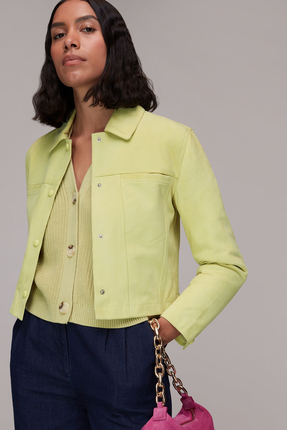 Yuri Cropped Suede Jacket