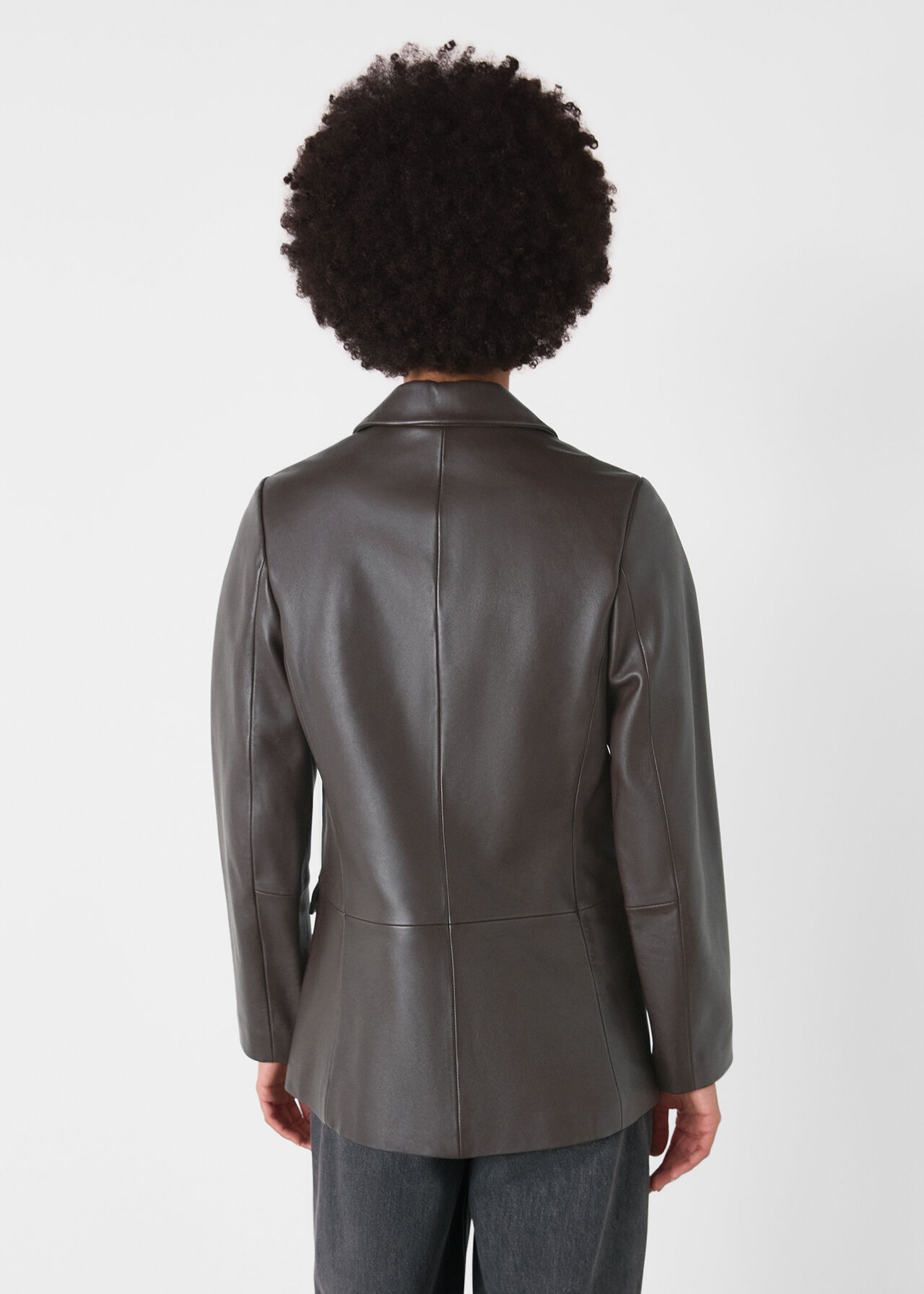 Aliza Waisted Leather Blazer