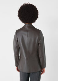 Aliza Waisted Leather Blazer