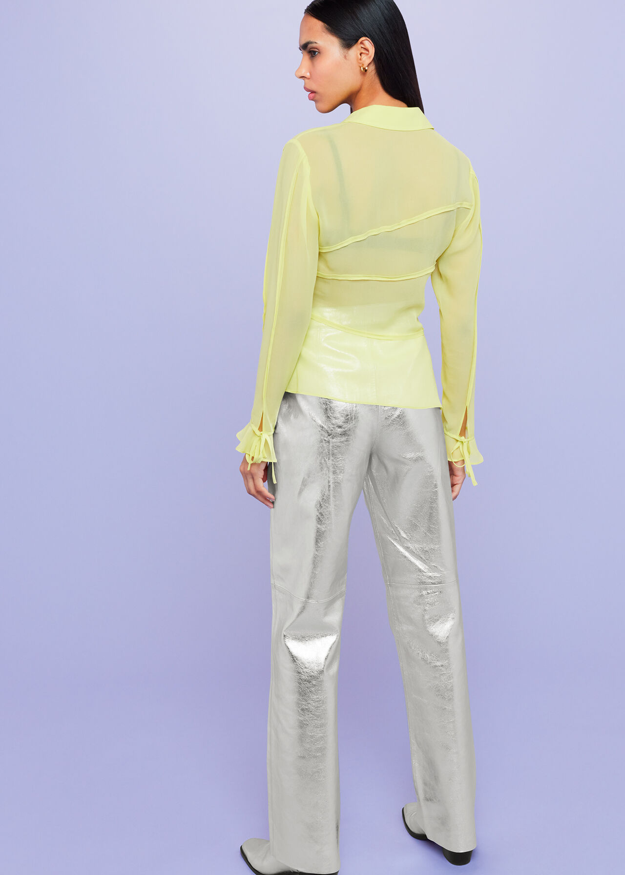 Fallon Seam Detail Silk Shirt