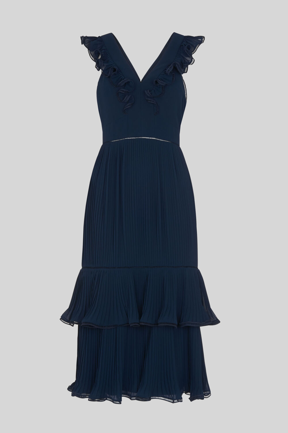 Florella Pleated Dress Navy