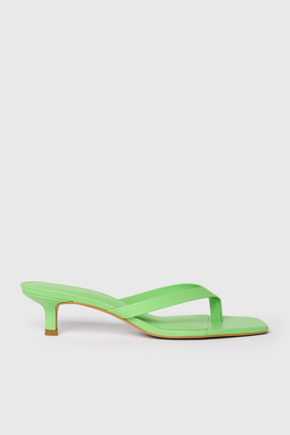Green Toe Post Kitten Heel Mule