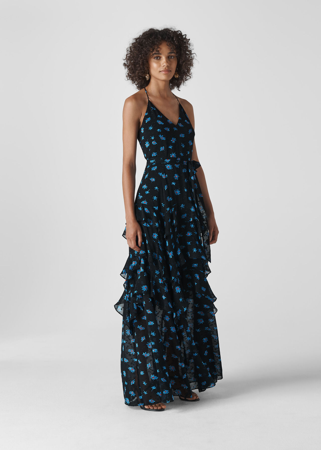 Black/Multi Milla Daisy Maxi Dress | WHISTLES