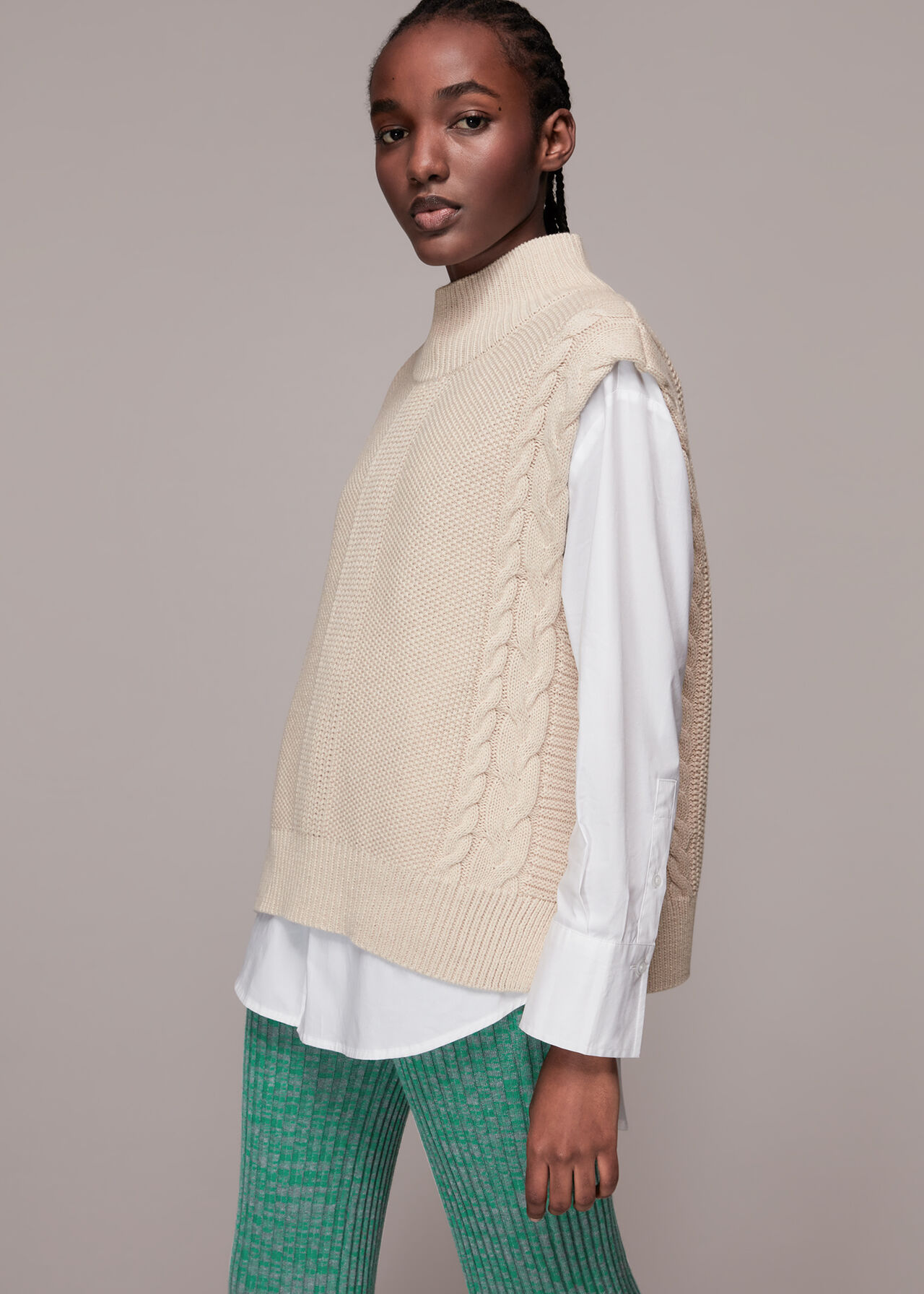 Flecked Rib Flare Knit Trouser