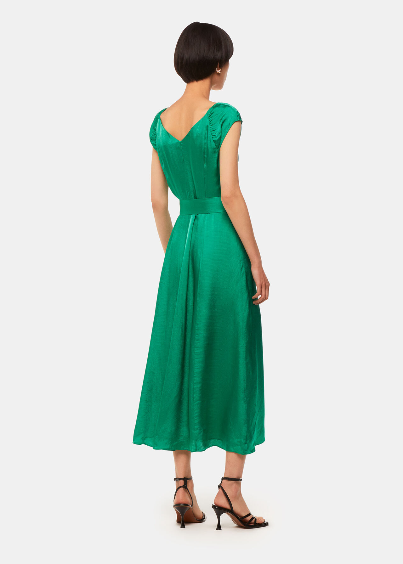 Arie Hammered Satin Midi Dress