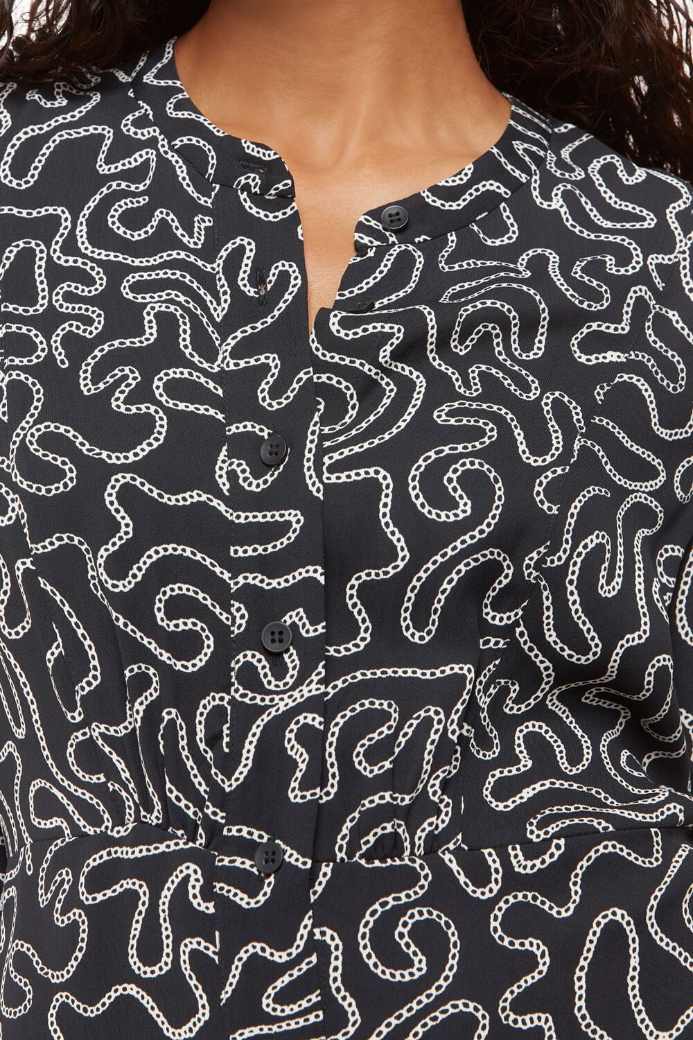 Black Petite Chain Print Flippy Dress