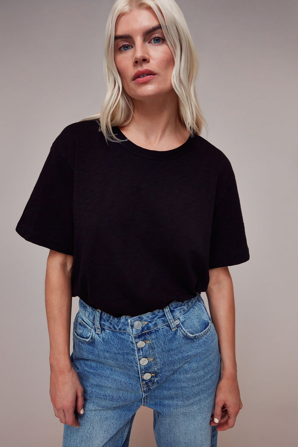 Petite Authentic Hollie Button Jean