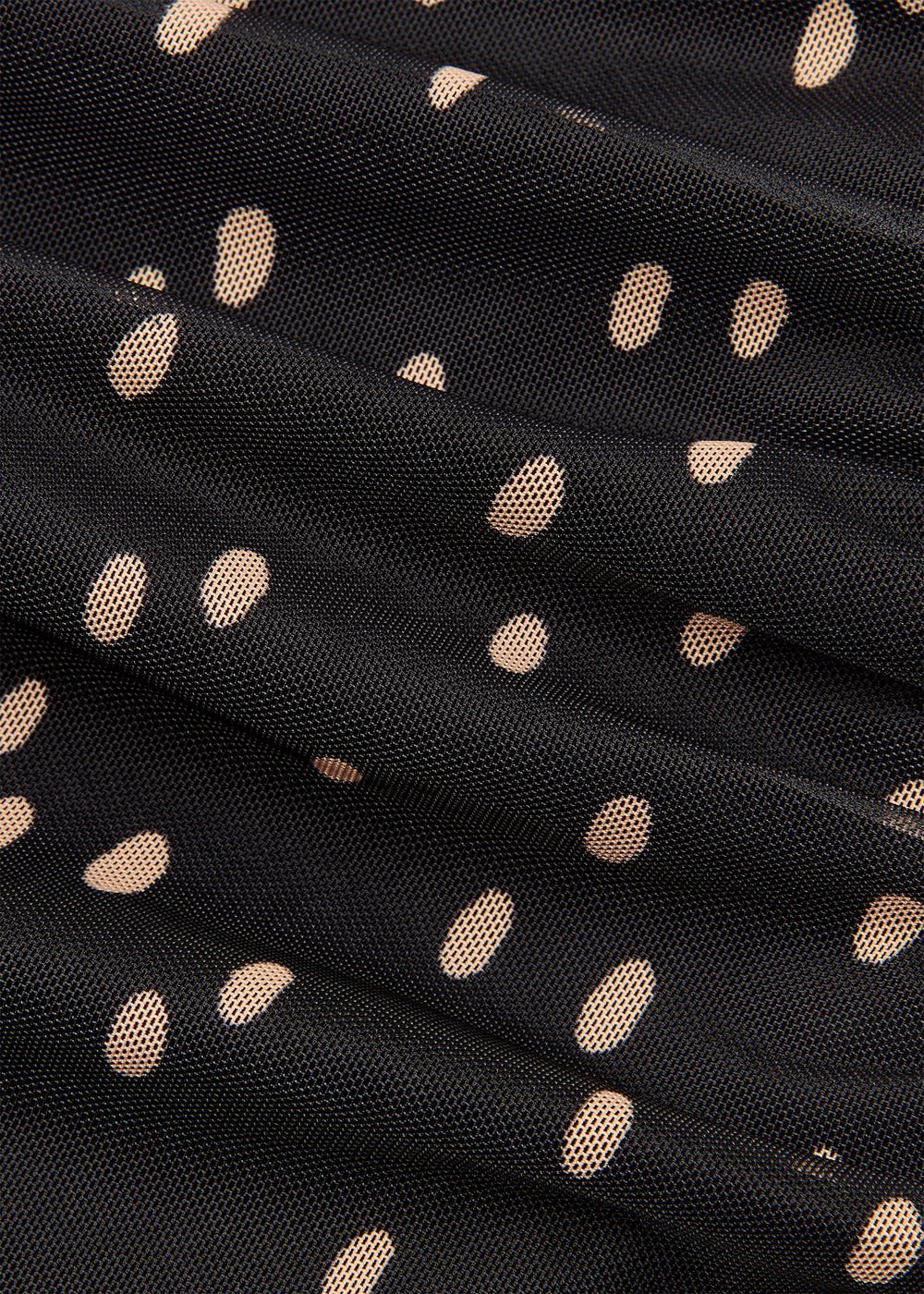 Spot Print Mesh Jersey Top