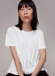 Daja Diagonal Ruched Top