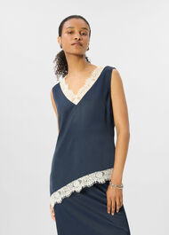 Lace Trim Satin Cami Top
