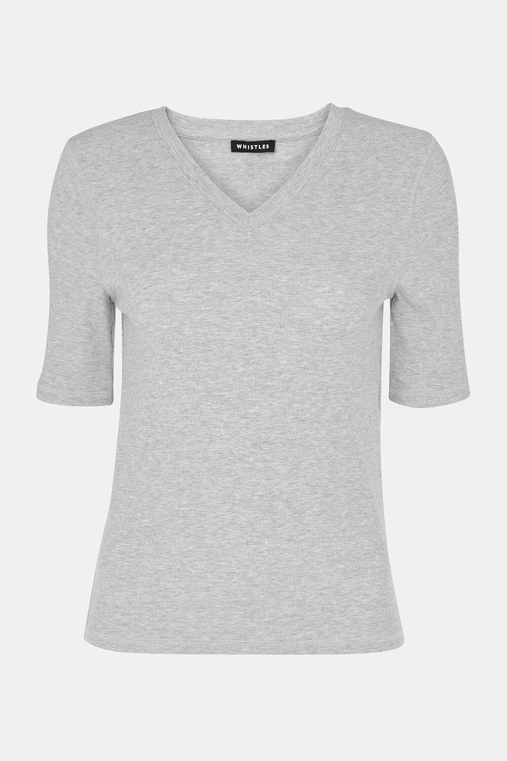 V Neck Ribbed T-Shirt