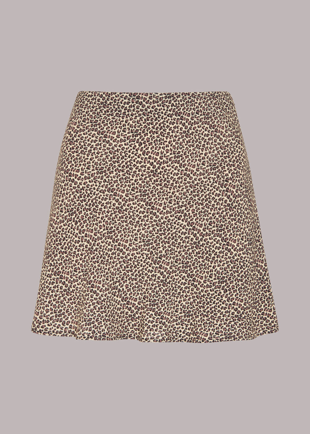 Petite Dashed Leopard Mini Bias Skirt