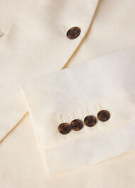 Collarless Linen Blazer