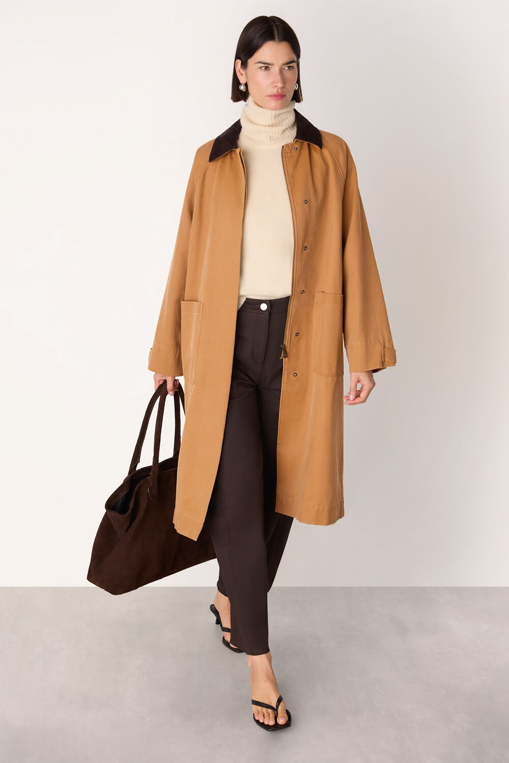 Neutral Gabriella Waxed Overcoat