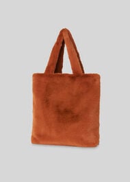 Hattie Faux Fur Tote Brown