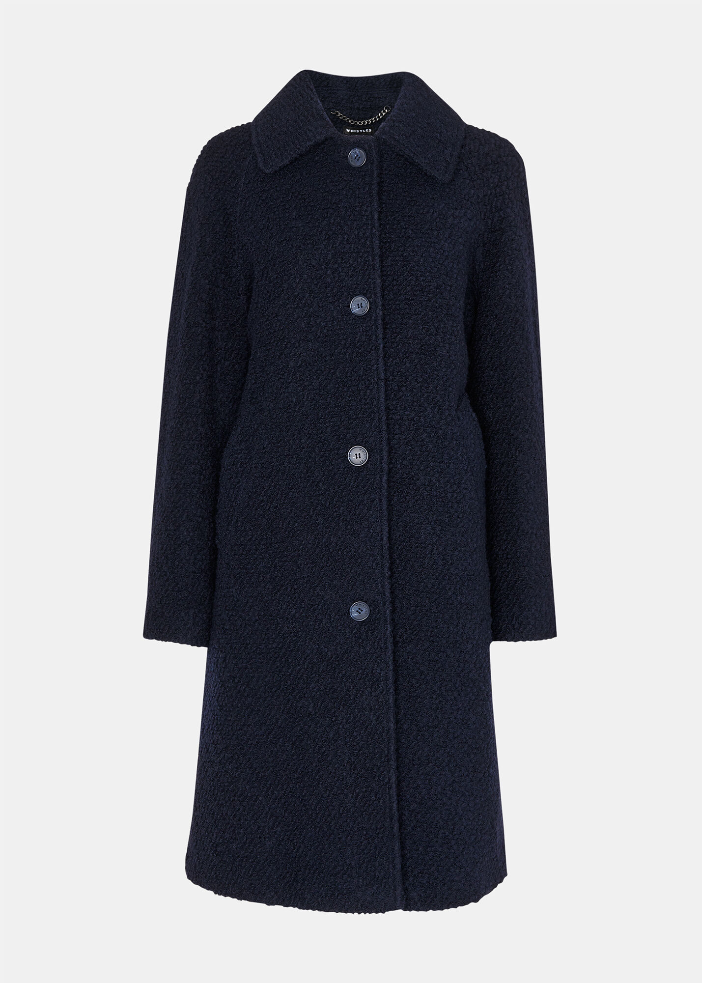 Navy Romy Boucle Coat | WHISTLES | Whistles US |