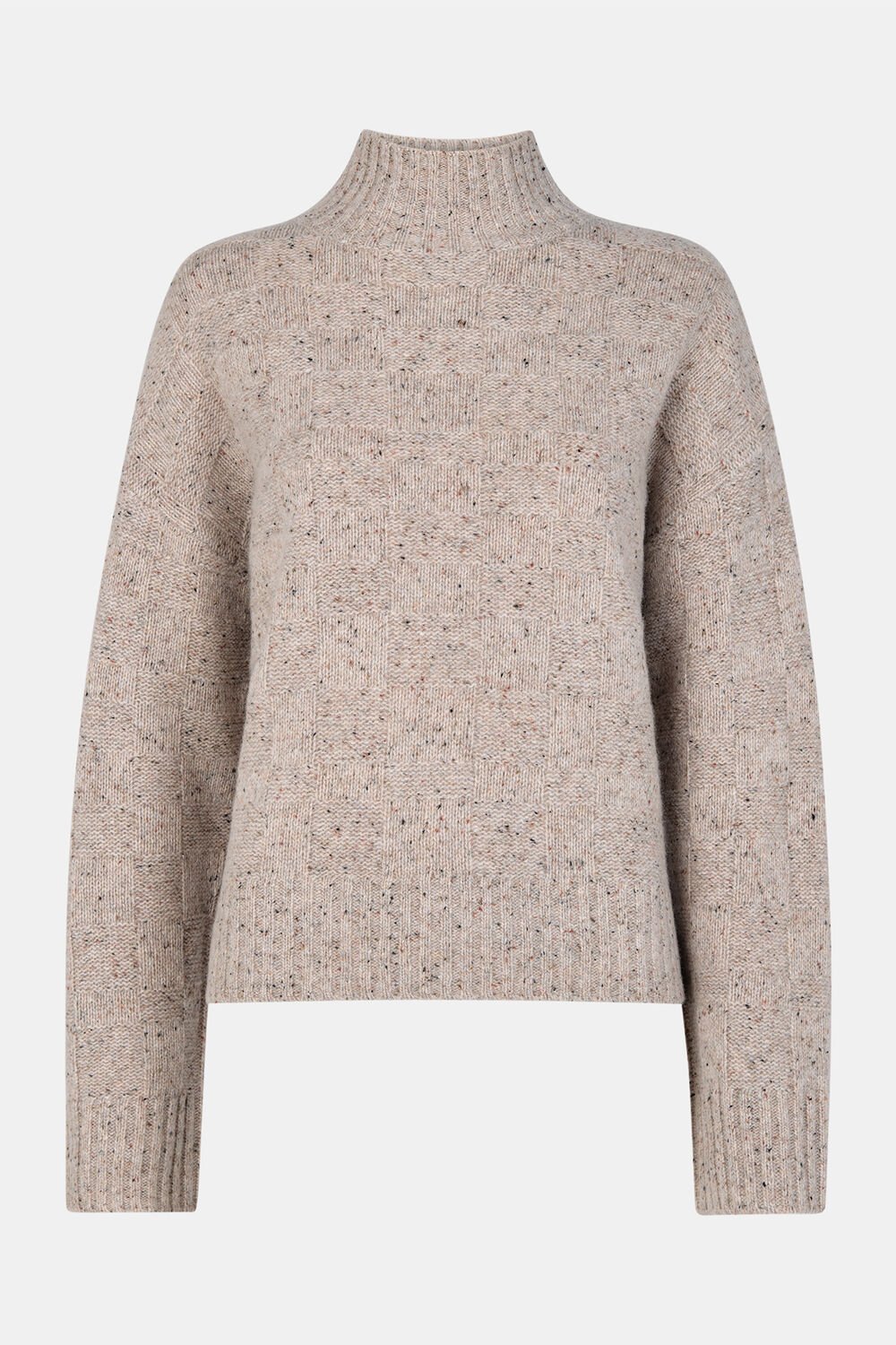 Wool Textured Check Knit