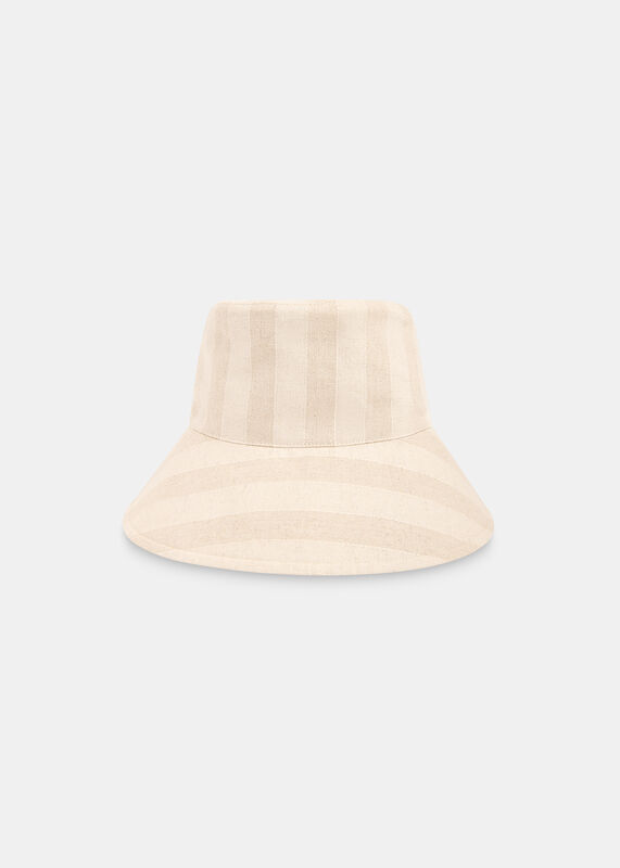 Neutral Stripe Bucket Hat