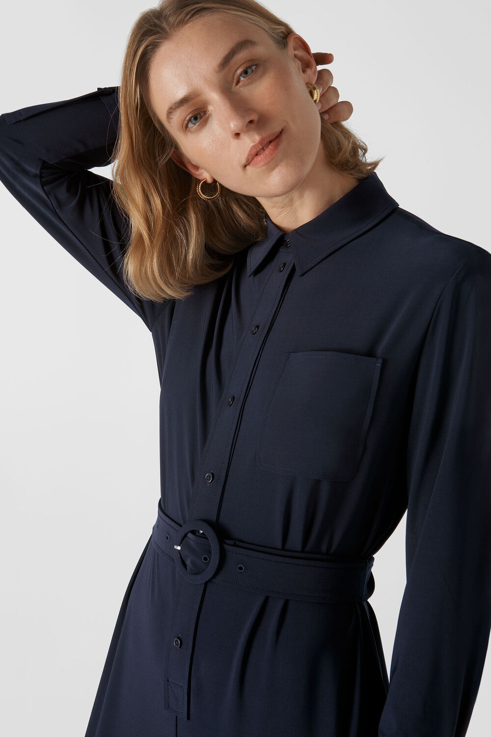 Tailored Jersey Jumpsuit Navy
