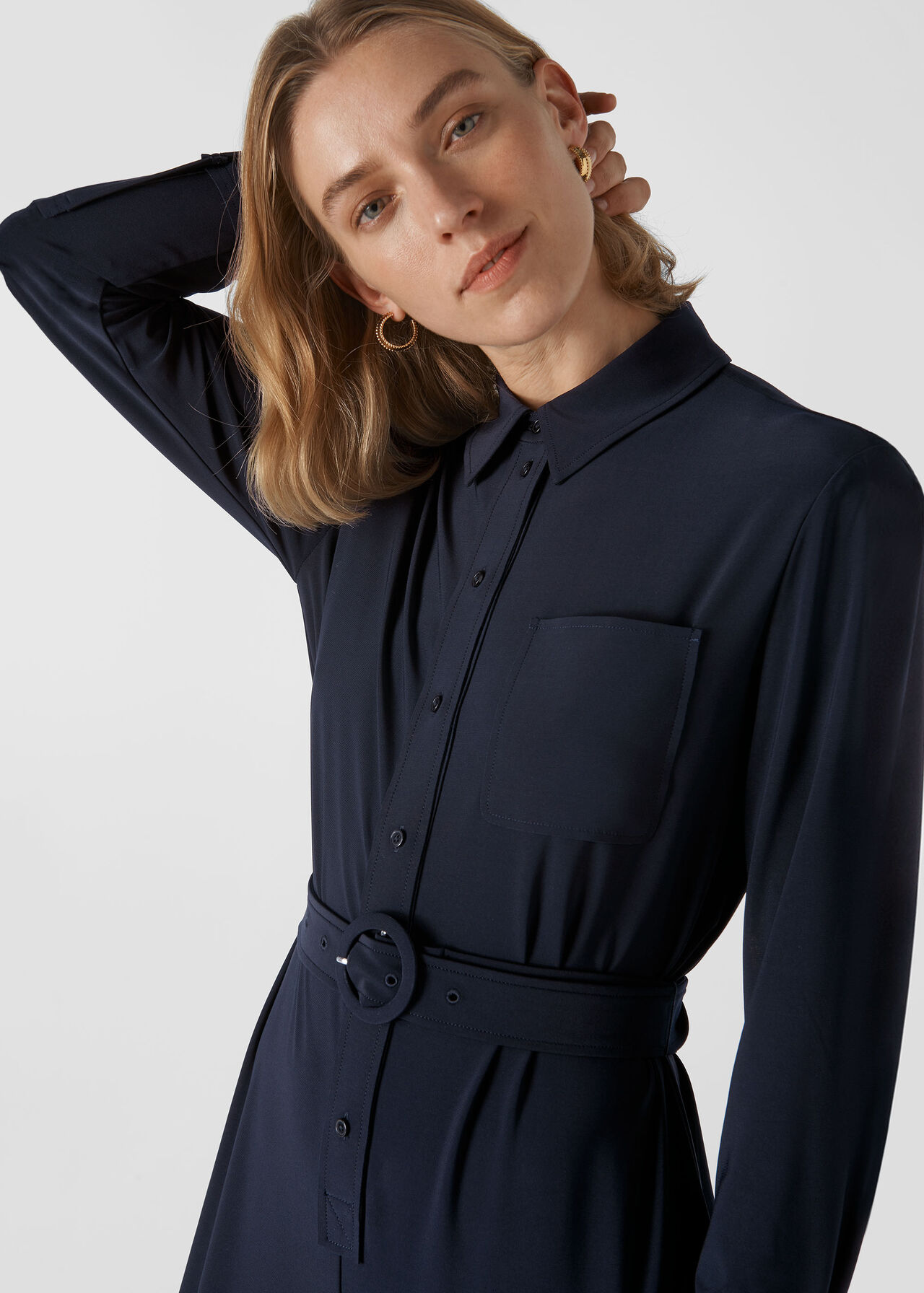 Tailored Jersey Jumpsuit Navy