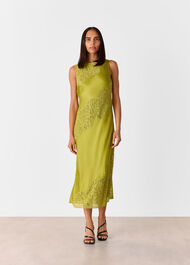 Lace Insert Midi Dress