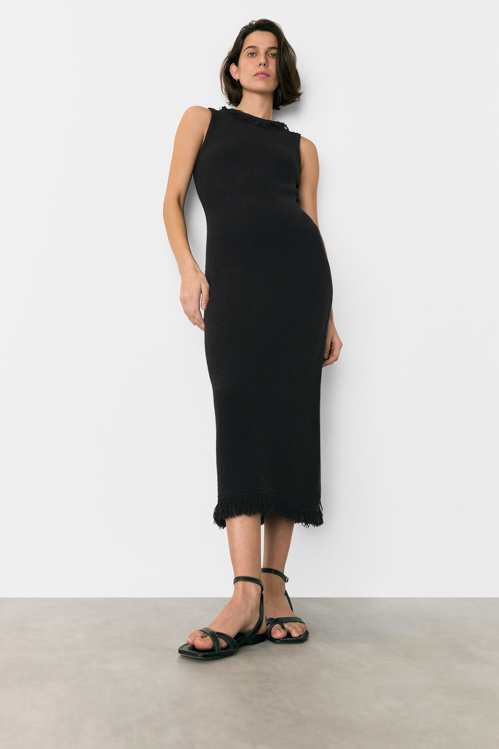 Fringe Detail Knitted Dress