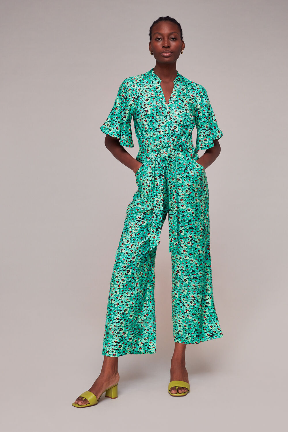 Green Pansy Meadow Jumpsuit