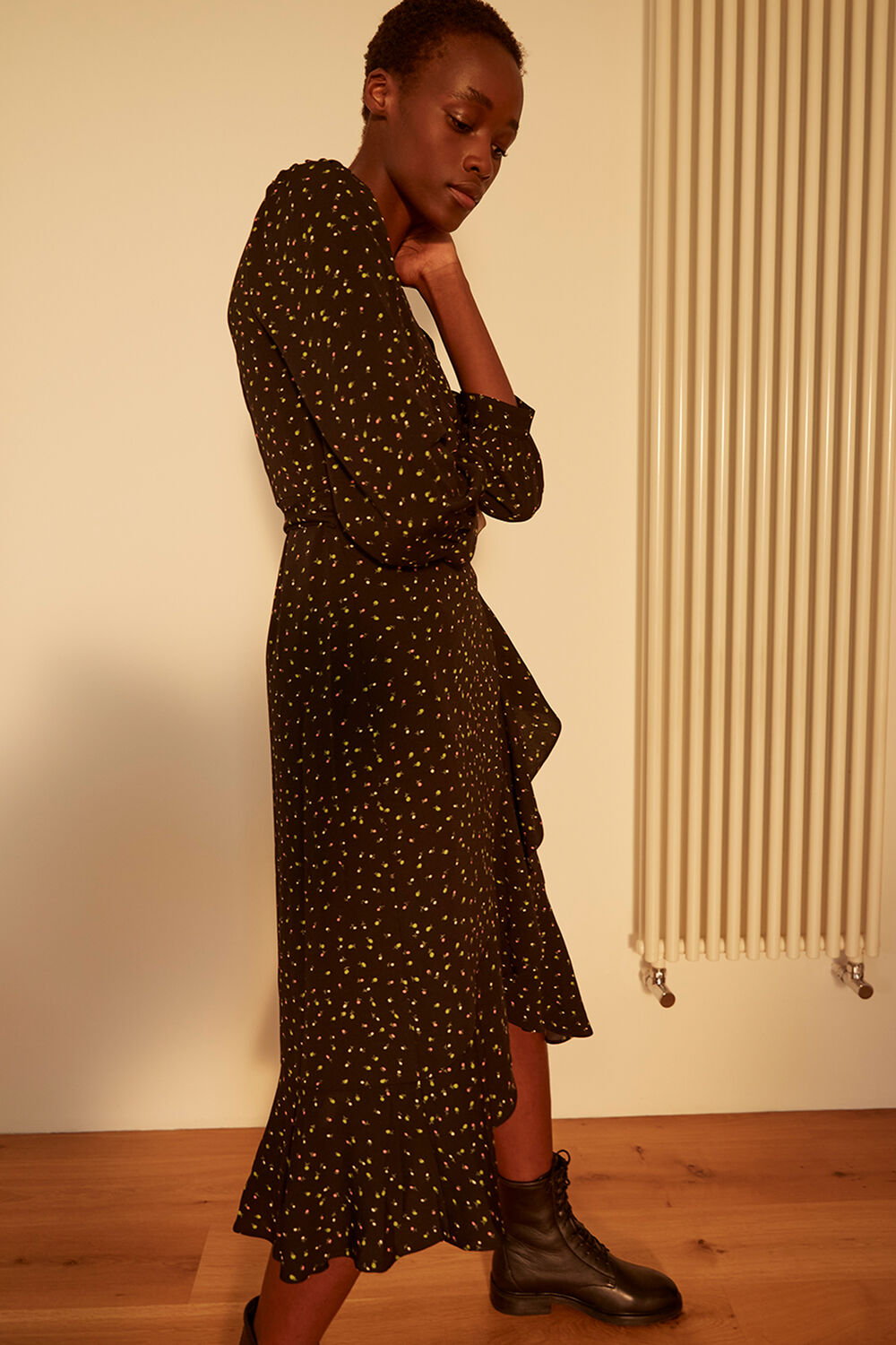 Bright Bud Print Wrap Dress