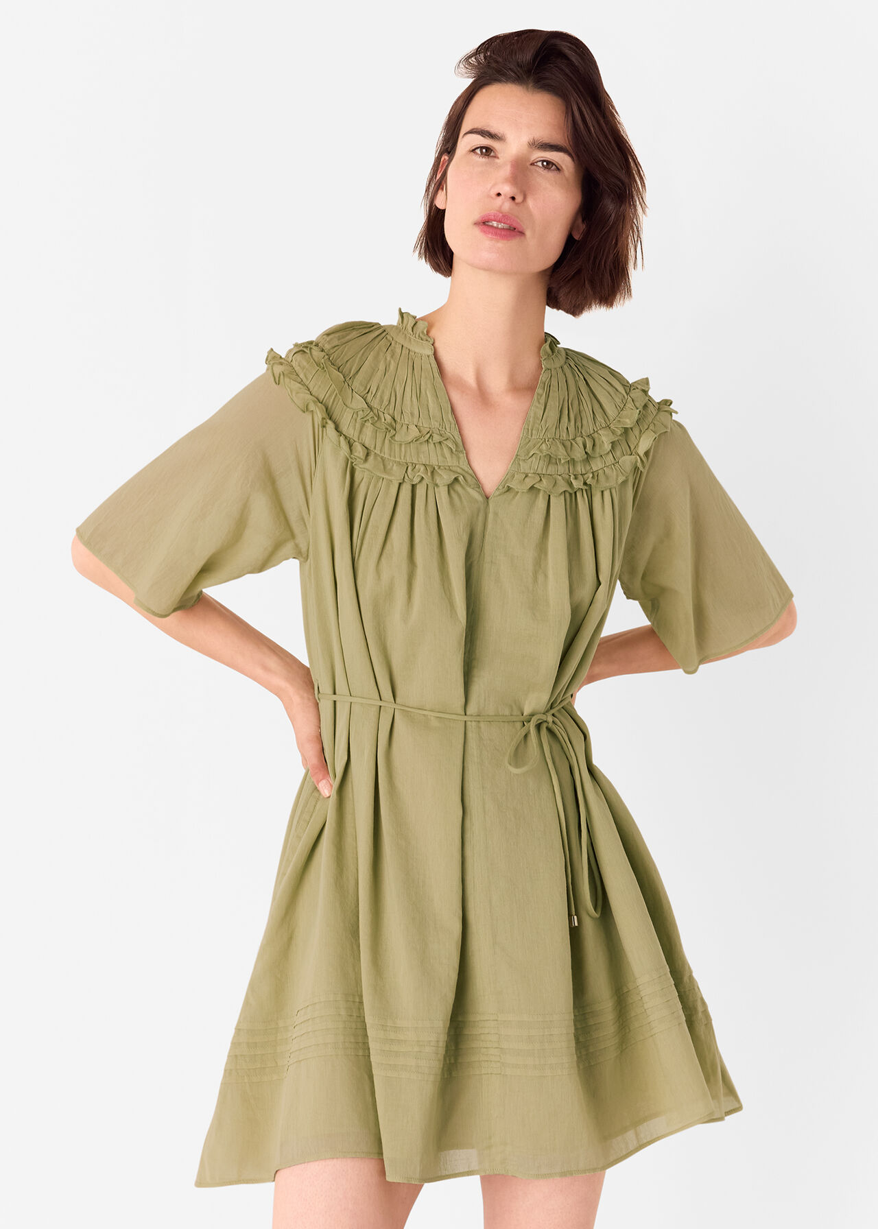 Cotton Frill Mini Dress
