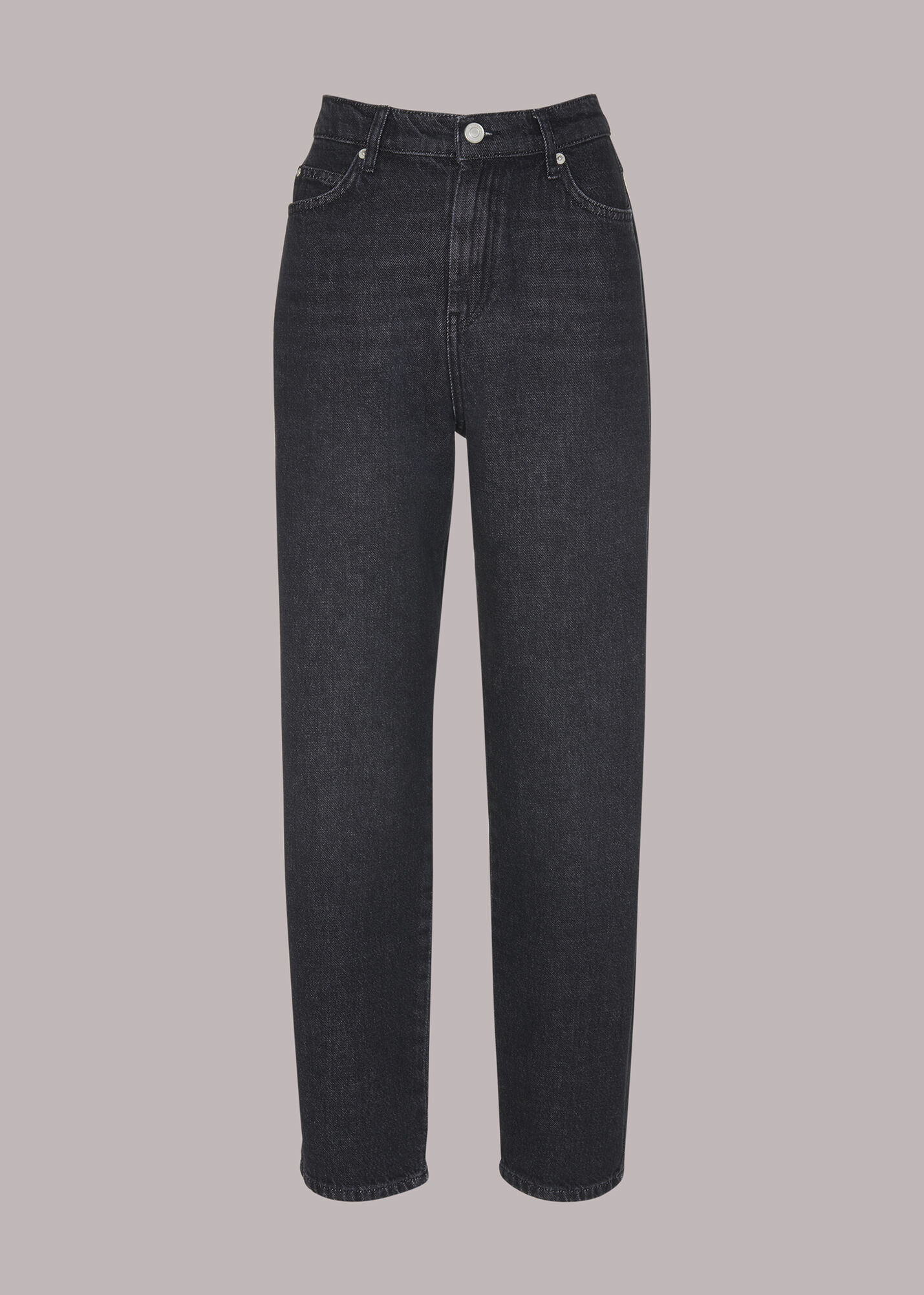 Black denim mom jeans sales