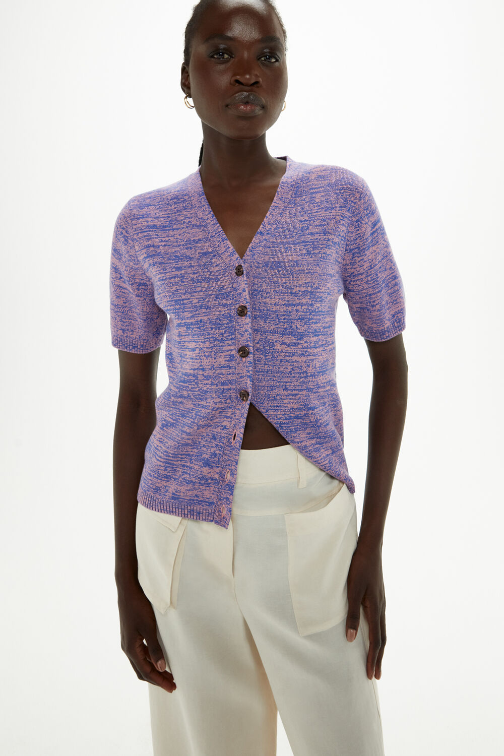 Short Sleeve Twist Cardigan