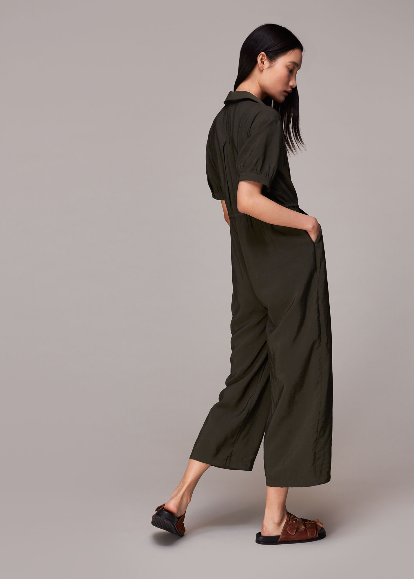 Khaki Jenny Jumpsuit WHISTLES